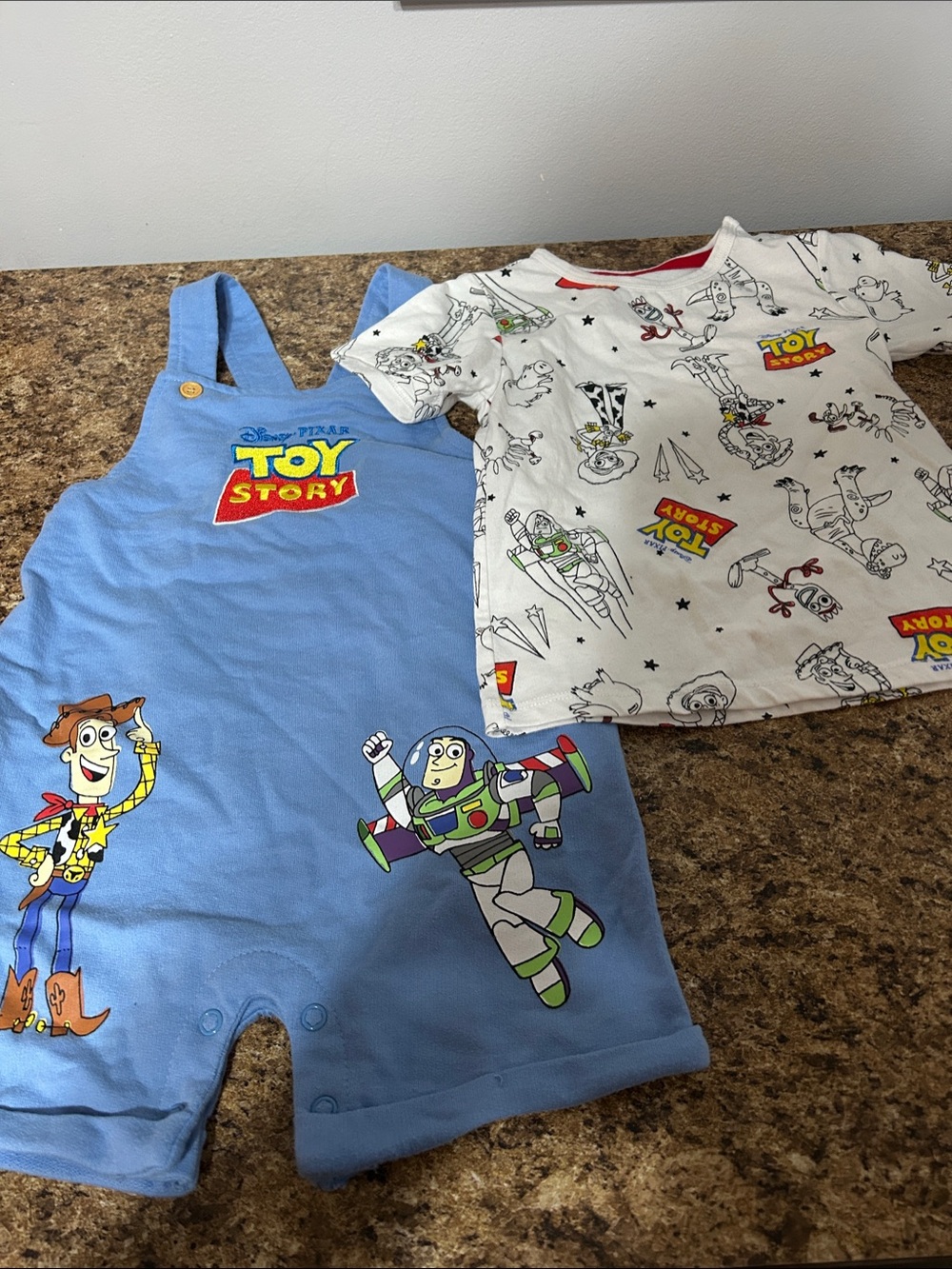 Disney Pixar Toy Story Baby Romper and Tee Set - Blue & White 24M